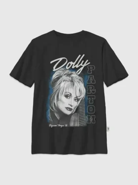 Kinder-T-shirt met oversized afbeelding van Dolly Parton met gitaarportret