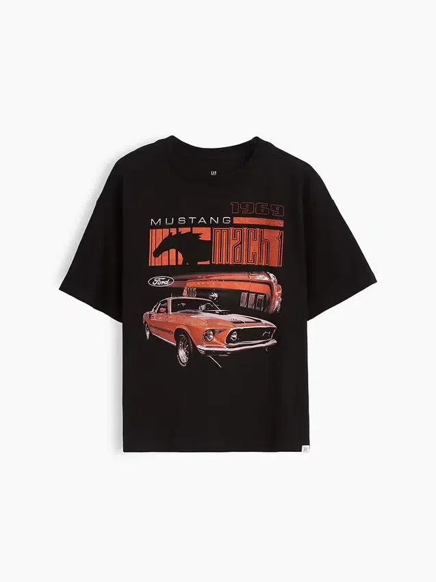 Kinder-T-shirt met oversized print in Formule 1-stijl