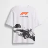 Kinder-T-shirt met oversized print in Formule 1-stijl