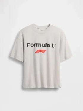 Kinder-T-shirt met oversized print in Formule 1-stijl