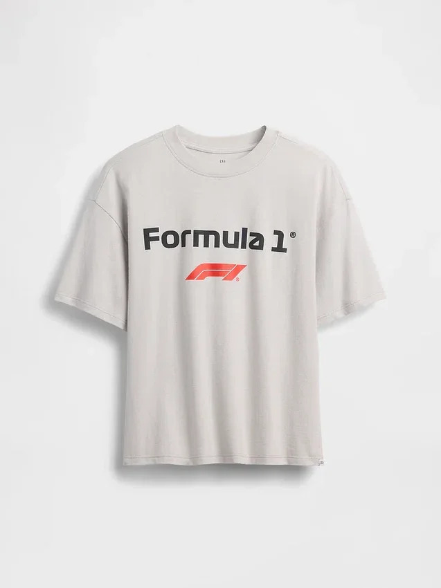 Kinder-T-shirt met oversized print in Formule 1-stijl