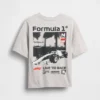 Kinder-T-shirt met oversized print in Formule 1-stijl