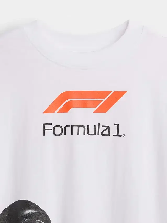 Kinder-T-shirt met oversized print in Formule 1-stijl