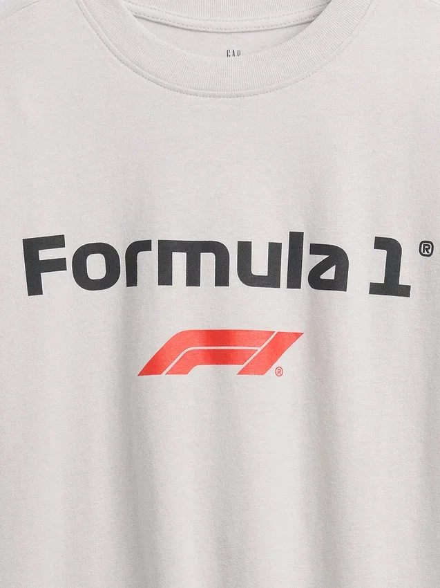 Kinder-T-shirt met oversized print in Formule 1-stijl