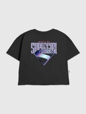 Kinder-T-shirt met paars Supergirl-logo