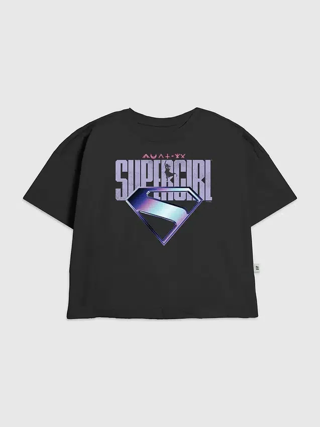 Kinder-T-shirt met paars Supergirl-logo