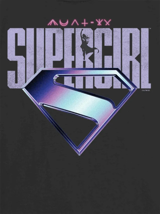 Kinder-T-shirt met paars Supergirl-logo