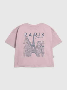 Kinder-T-shirt met ‘Paris Line Art’-print