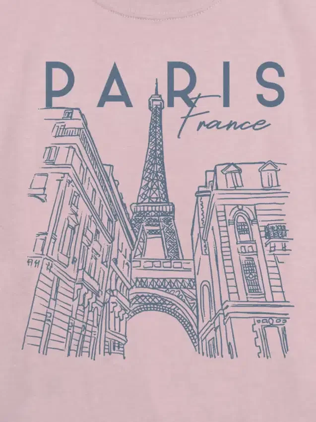 Kinder-T-shirt met ‘Paris Line Art’-print