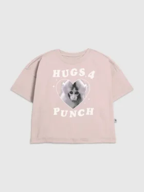 Kinder-T-shirt met 'Punch the Monkey'-print
