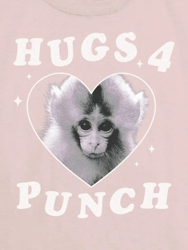 Kinder-T-shirt met 'Punch the Monkey'-print