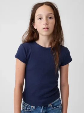 Kinder-T-shirt met ribboord