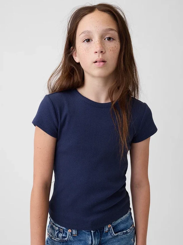 Kinder-T-shirt met ribboord