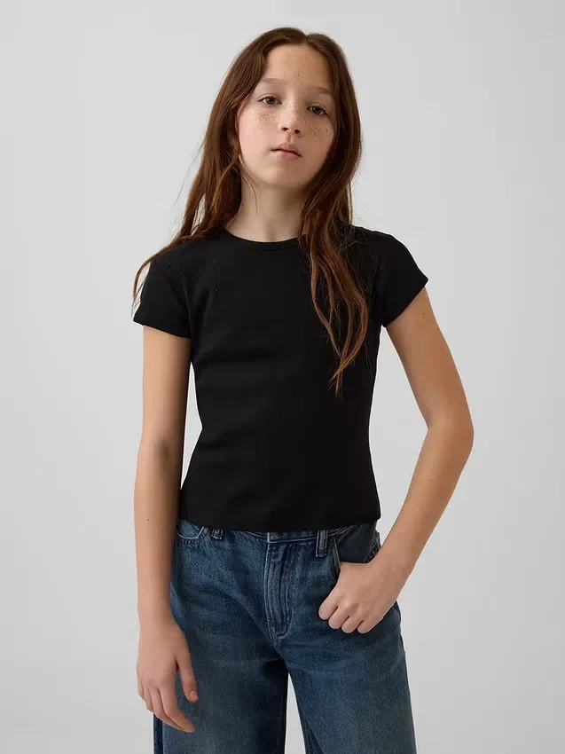 Kinder-T-shirt met ribboord