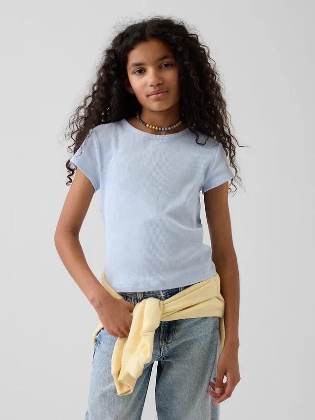 Kinder-T-shirt met ribboord