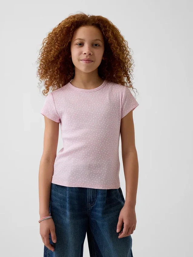 Kinder-T-shirt met ribboord