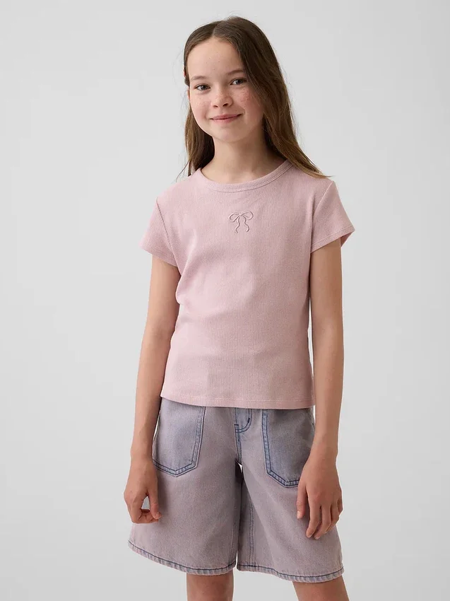 Kinder-T-shirt met ribboord