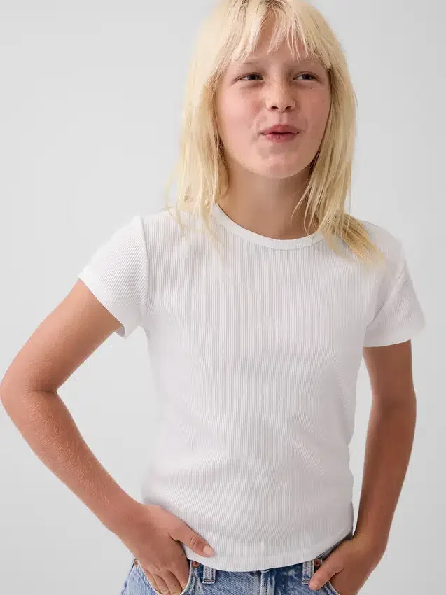 Kinder-T-shirt met ribboord