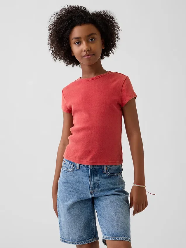 Kinder-T-shirt met ribboord