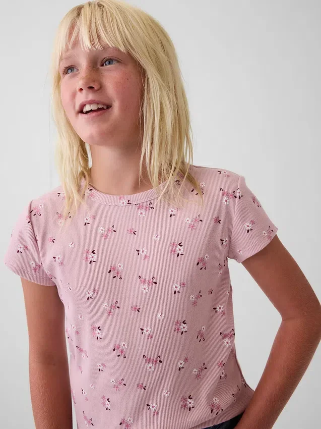 Kinder-T-shirt met ribboord