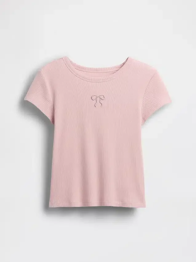 Kinder-T-shirt met ribboord