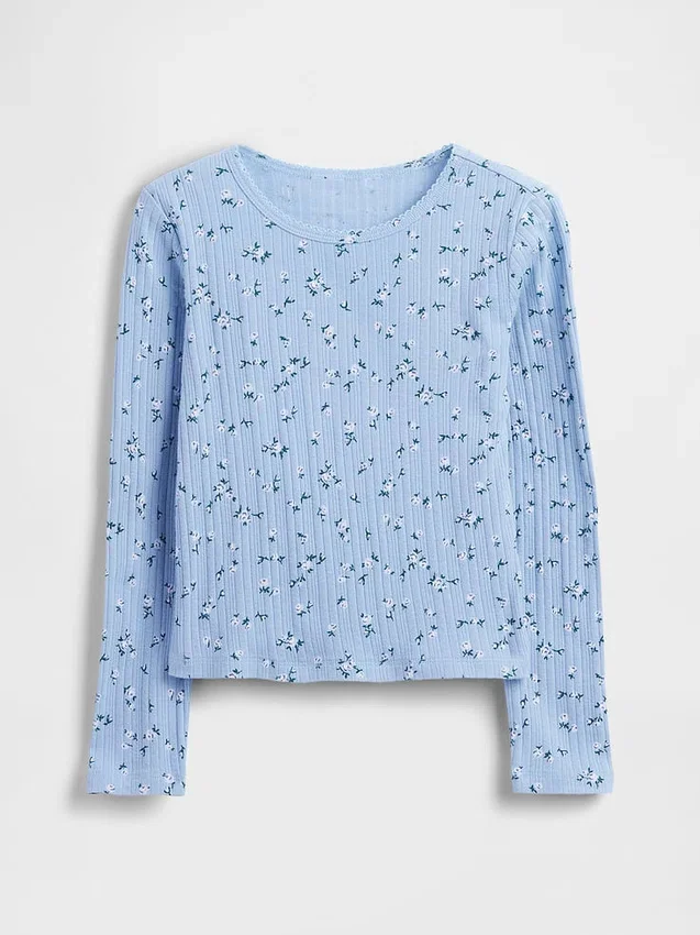 Kinder-T-shirt met ribboord