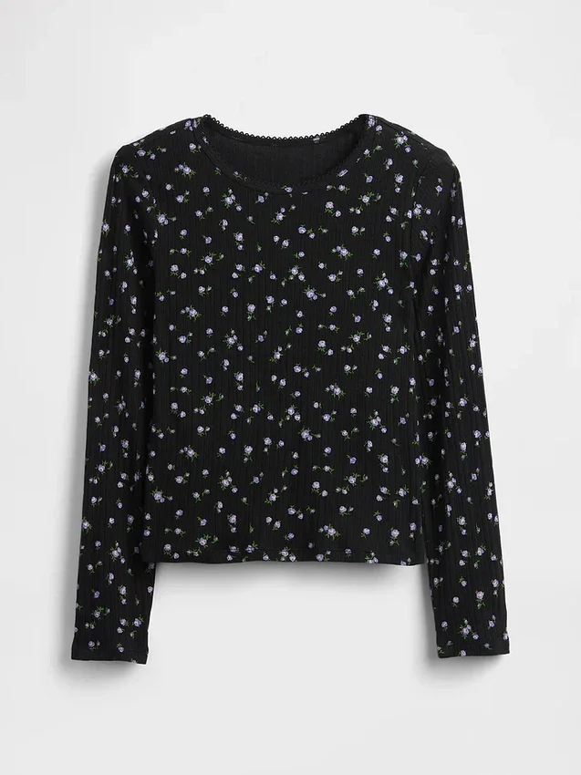 Kinder-T-shirt met ribboord