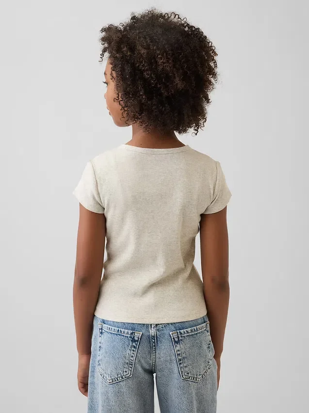 Kinder-T-shirt met ribboord