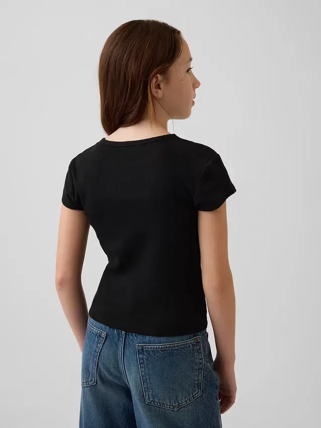 Kinder-T-shirt met ribboord