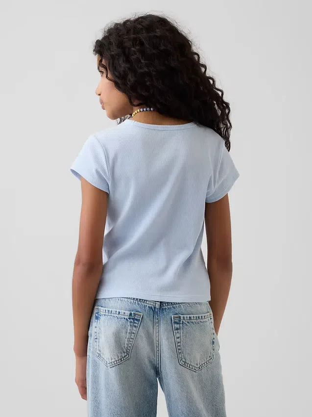 Kinder-T-shirt met ribboord