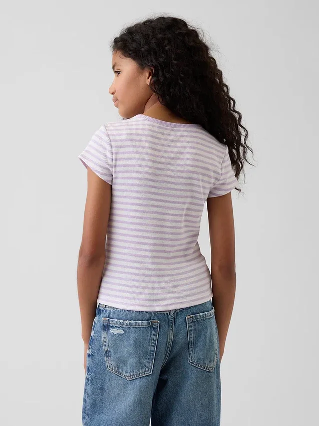 Kinder-T-shirt met ribboord