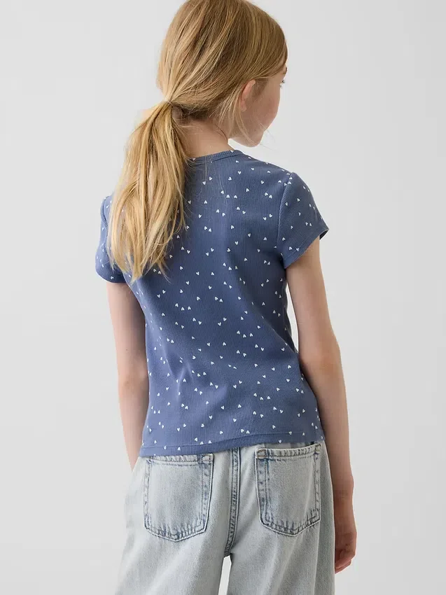 Kinder-T-shirt met ribboord