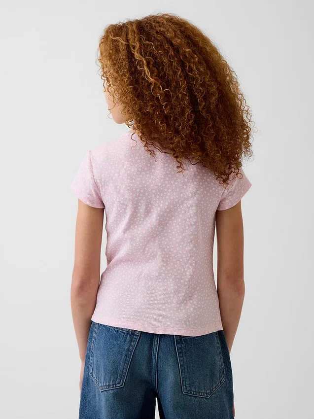 Kinder-T-shirt met ribboord