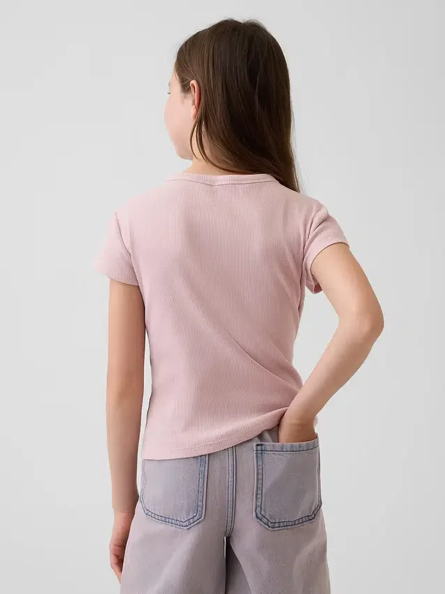 Kinder-T-shirt met ribboord