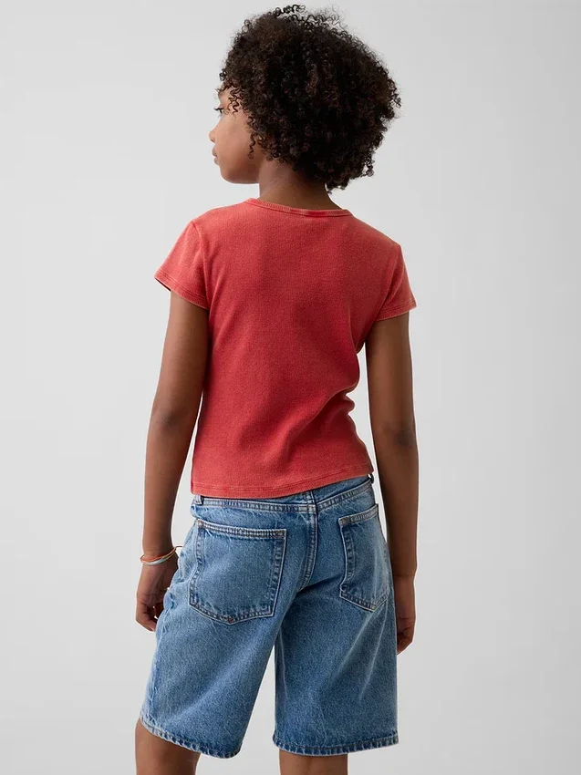 Kinder-T-shirt met ribboord