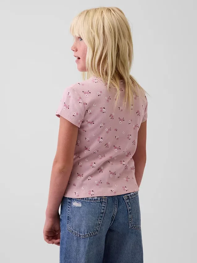 Kinder-T-shirt met ribboord