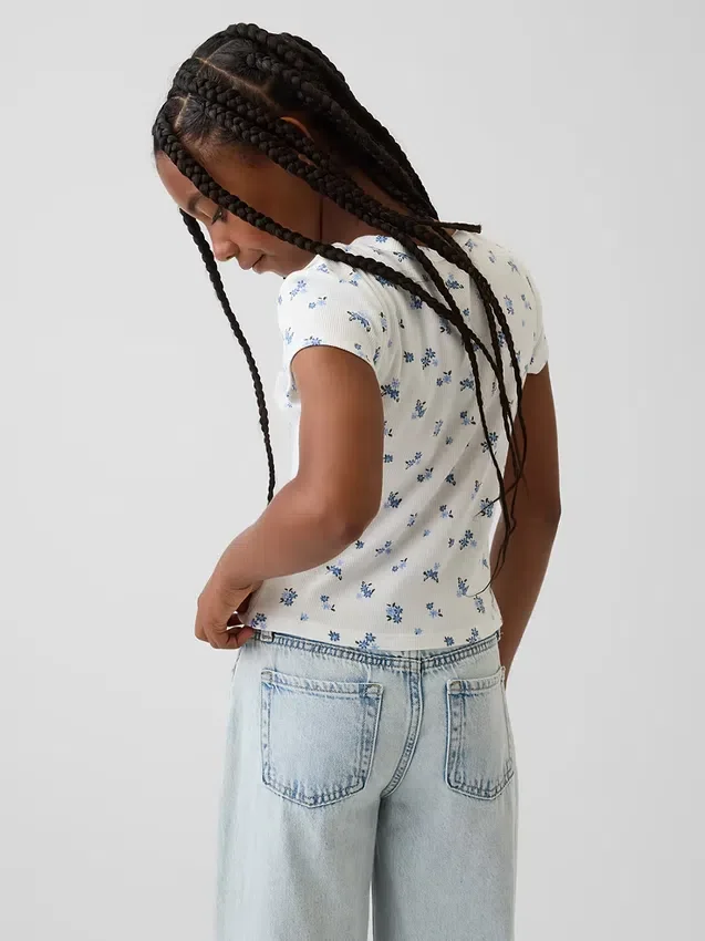 Kinder-T-shirt met ribboord