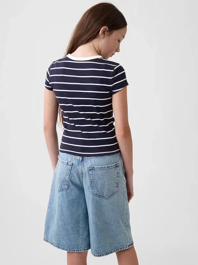 Kinder-T-shirt met ribboord
