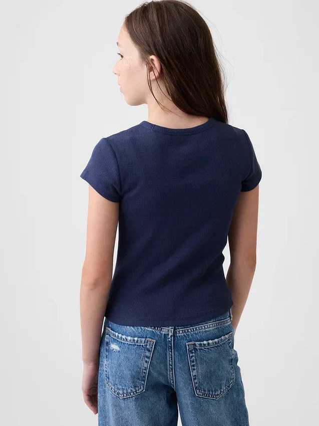 Kinder-T-shirt met ribboord