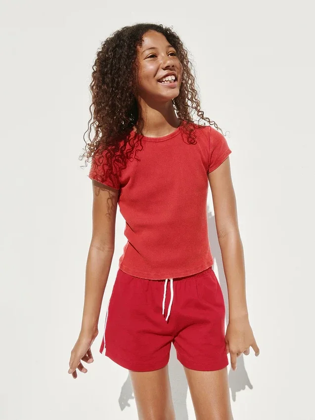 Kinder-T-shirt met ribboord