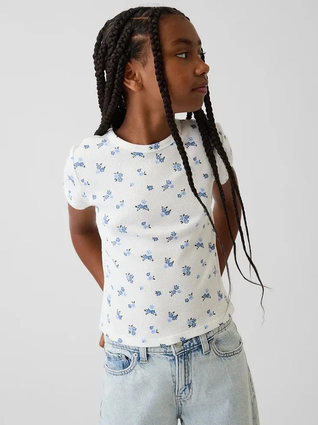 Kinder-T-shirt met ribboord