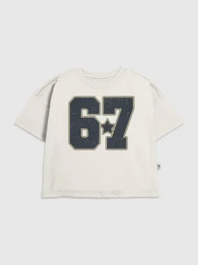 Kinder-T-shirt met 'Six Seven'-print
