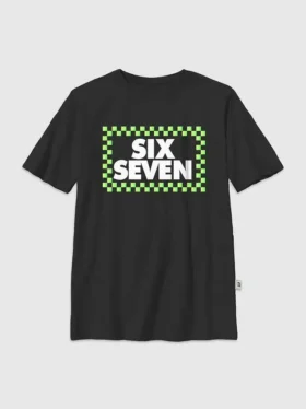 Kinder-T-shirt met Six Seven-ruitjesprint