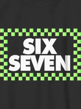 Kinder-T-shirt met Six Seven-ruitjesprint