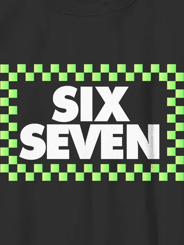 Kinder-T-shirt met Six Seven-ruitjesprint