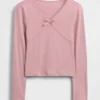 Kinder-T-shirt met strik aan de voorkant