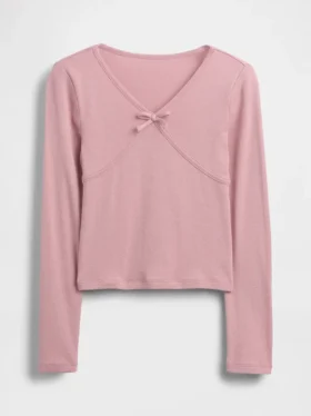 Kinder-T-shirt met strik aan de voorkant