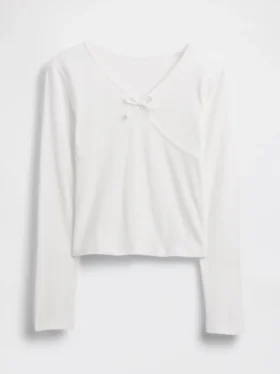 Kinder-T-shirt met strik aan de voorkant