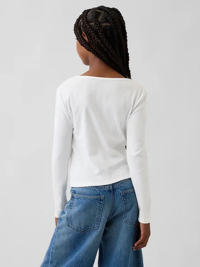 Kinder-T-shirt met strik aan de voorkant
