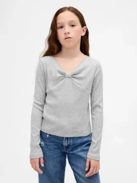 Kinder-T-shirt met strik in de hals